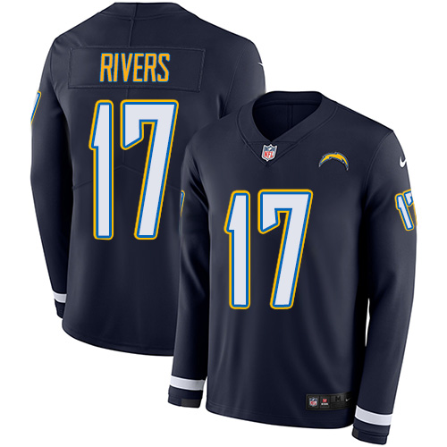 Nike Chargers #17 Philip Rivers Navy Blue Team Color Men's Stitched NFL Limited Therma Long Sleeve Jersey Nike Chargers #17 Philip Rivers Navy Blue Team Color Men's Stitched NFL Limited Therma Long Sleeve Jersey