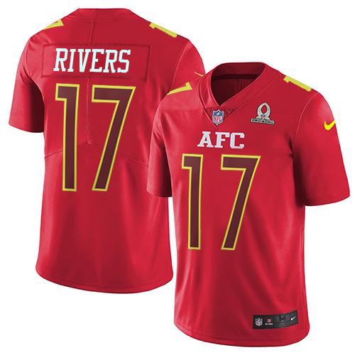 Nike Chargers #17 Philip Rivers Red Men's Stitched NFL Limited AFC 2017 Pro Bowl Jersey Nike Chargers #17 Philip Rivers Red Men's Stitched NFL Limited AFC 2017 Pro Bowl Jersey