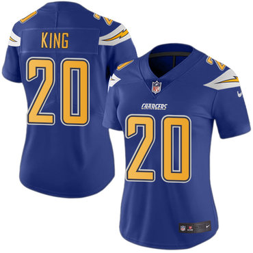Nike Chargers #20 Desmond King Electric Blue Women's Stitched NFL Limited Rush Jersey