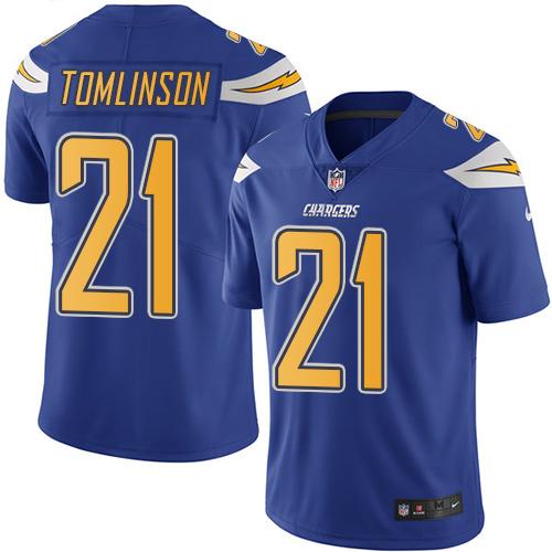 Nike Chargers #21 LaDainian Tomlinson Electric Blue Men's Stitched NFL Limited Rush Jersey Nike Chargers #21 LaDainian Tomlinson Electric Blue Men's Stitched NFL Limited Rush Jersey