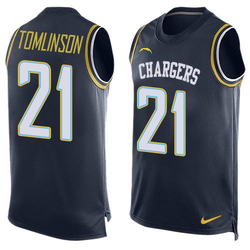 Nike Chargers #21 LaDainian Tomlinson Navy Blue Team Color Men's Stitched NFL Limited Tank Top Jersey Nike Chargers #21 LaDainian Tomlinson Navy Blue Team Color Men's Stitched NFL Limited Tank Top Jersey