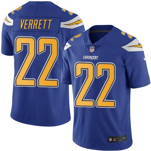 Nike Chargers #22 Jason Verrett Electric Blue Men's Stitched NFL Limited Rush Jersey Nike Chargers #22 Jason Verrett Electric Blue Men's Stitched NFL Limited Rush Jersey