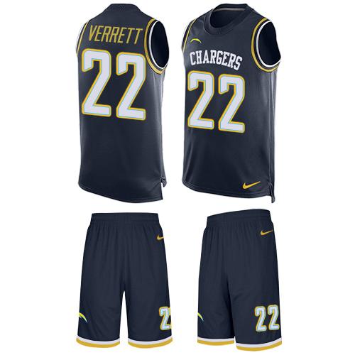Nike Chargers #22 Jason Verrett Navy Blue Team Color Men's Stitched NFL Limited Tank Top Suit Jersey Nike Chargers #22 Jason Verrett Navy Blue Team Color Men's Stitched NFL Limited Tank Top Suit Jersey