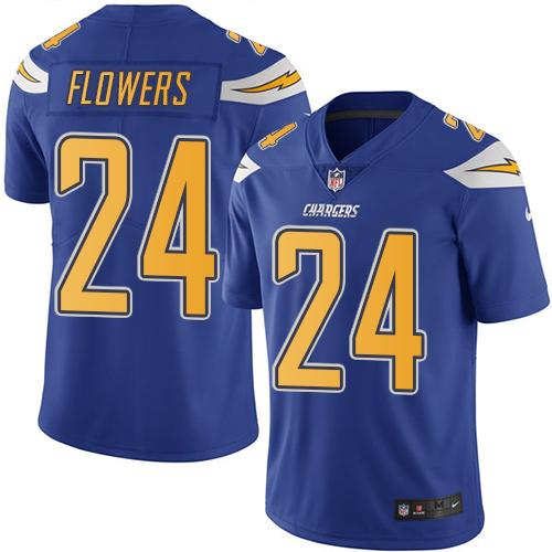 Nike Chargers #24 Brandon Flowers Electric Blue Men's Stitched NFL Limited Rush Jersey Nike Chargers #24 Brandon Flowers Electric Blue Men's Stitched NFL Limited Rush Jersey