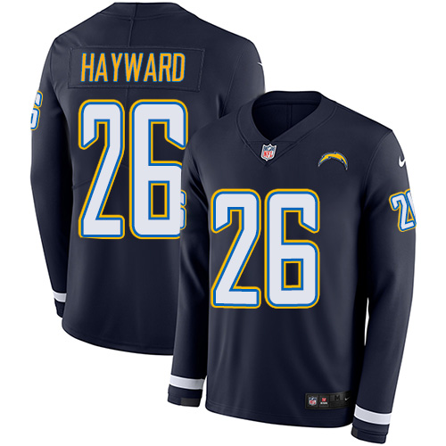 Nike Chargers #26 Casey Hayward Navy Blue Team Color Men's Stitched NFL Limited Therma Long Sleeve Jersey Nike Chargers #26 Casey Hayward Navy Blue Team Color Men's Stitched NFL Limited Therma Long Sleeve Jersey