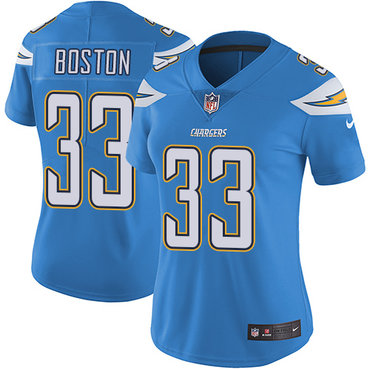 Nike Chargers #33 Tre Boston Electric Blue Alternate Women's Stitched NFL Vapor Untouchable Limited Jersey