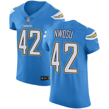 Nike Chargers #42 Uchenna Nwosu Electric Blue Alternate Men's Stitched NFL Vapor Untouchable Elite Jersey Nike Chargers #42 Uchenna Nwosu Electric Blue Alternate Men's Stitched NFL Vapor Untouchable Elite Jersey