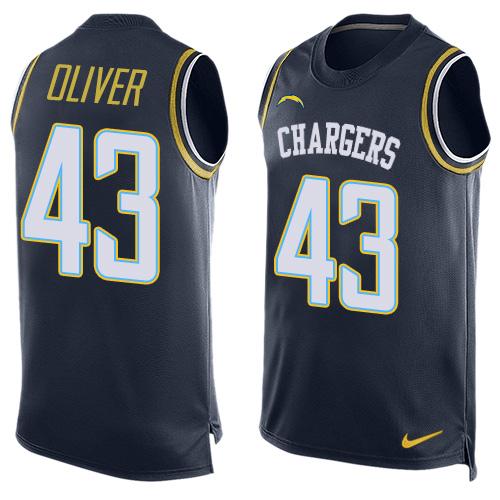 Nike Chargers #43 Branden Oliver Navy Blue Team Color Men's Stitched NFL Limited Tank Top Jersey Nike Chargers #43 Branden Oliver Navy Blue Team Color Men's Stitched NFL Limited Tank Top Jersey