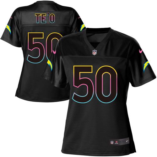 Nike Chargers #50 Manti Te'o Black Women's NFL Fashion Game Jersey