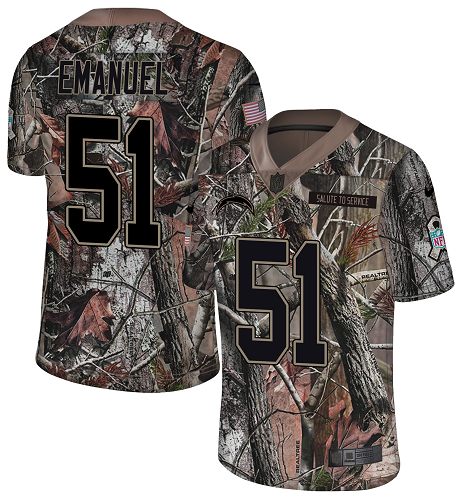 Nike Chargers #51 Kyle Emanuel Camo Men's Stitched NFL Limited Rush Realtree Jersey