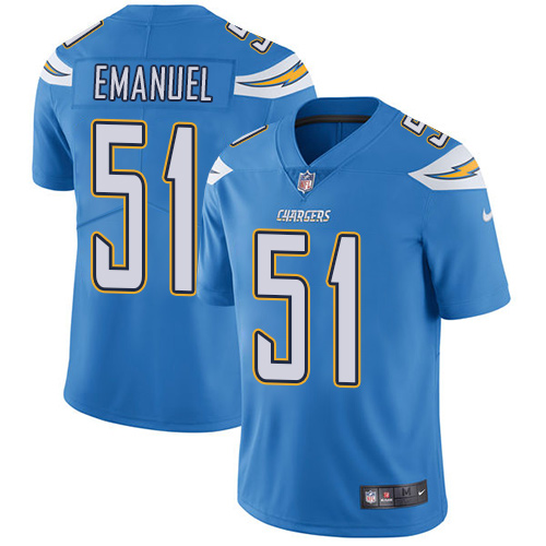 Nike Chargers #51 Kyle Emanuel Electric Blue Alternate Men's Stitched NFL Vapor Untouchable Limited Jersey Nike Chargers #51 Kyle Emanuel Electric Blue Alternate Men's Stitched NFL Vapor Untouchable Limited Jersey