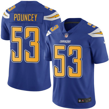 Nike Chargers #53 Mike Pouncey Electric Blue Men's Stitched NFL Limited Rush Jersey Nike Chargers #53 Mike Pouncey Electric Blue Men's Stitched NFL Limited Rush Jersey
