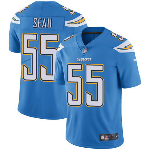 Nike Chargers #55 Junior Seau Electric Blue Alternate Men's Stitched NFL Vapor Untouchable Limited Jersey Nike Chargers #55 Junior Seau Electric Blue Alternate Men's Stitched NFL Vapor Untouchable Limited Jersey