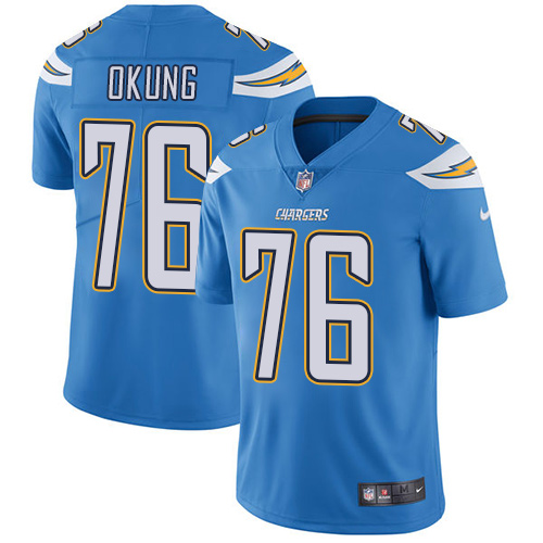 Nike Chargers #76 Russell Okung Electric Blue Alternate Men's Stitched NFL Vapor Untouchable Limited Jersey Nike Chargers #76 Russell Okung Electric Blue Alternate Men's Stitched NFL Vapor Untouchable Limited Jersey