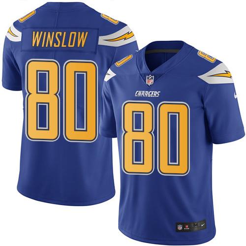 Nike Chargers #80 Kellen Winslow Electric Blue Men's Stitched NFL Limited Rush Jersey Nike Chargers #80 Kellen Winslow Electric Blue Men's Stitched NFL Limited Rush Jersey