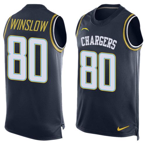 Nike Chargers #80 Kellen Winslow Navy Blue Team Color Men's Stitched NFL Limited Tank Top Jersey Nike Chargers #80 Kellen Winslow Navy Blue Team Color Men's Stitched NFL Limited Tank Top Jersey