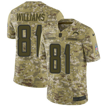 Nike Chargers #81 Mike Williams Camo Men's Stitched NFL Limited 2018 Salute To Service Jersey Nike Chargers #81 Mike Williams Camo Men's Stitched NFL Limited 2018 Salute To Service Jersey