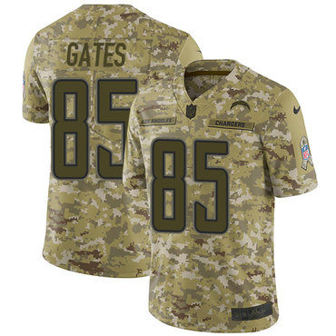 Nike Chargers #85 Antonio Gates Camo Men's Stitched NFL Limited 2018 Salute To Service Jersey Nike Chargers #85 Antonio Gates Camo Men's Stitched NFL Limited 2018 Salute To Service Jersey