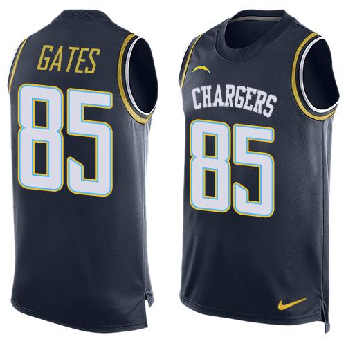Nike Chargers #85 Antonio Gates Navy Blue Team Color Men's Stitched NFL Limited Tank Top Jersey Nike Chargers #85 Antonio Gates Navy Blue Team Color Men's Stitched NFL Limited Tank Top Jersey