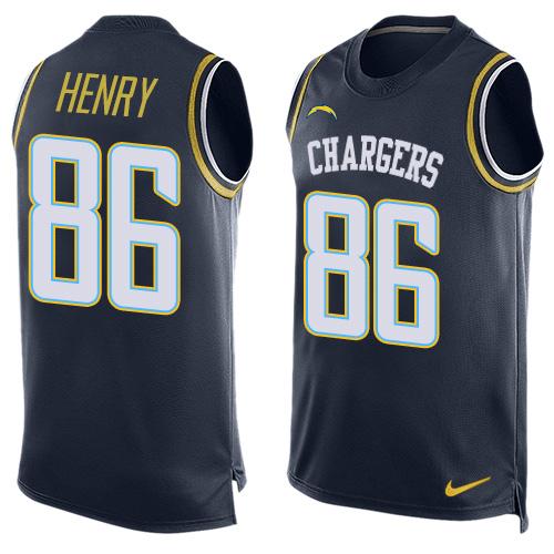 Nike Chargers #86 Hunter Henry Navy Blue Team Color Men's Stitched NFL Limited Tank Top Jersey Nike Chargers #86 Hunter Henry Navy Blue Team Color Men's Stitched NFL Limited Tank Top Jersey