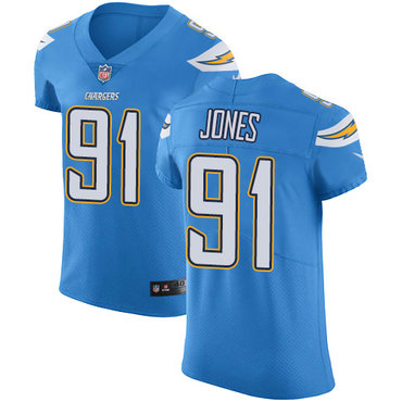 Nike Chargers #91 Justin Jones Electric Blue Alternate Men's Stitched NFL Vapor Untouchable Elite Jersey Nike Chargers #91 Justin Jones Electric Blue Alternate Men's Stitched NFL Vapor Untouchable Elite Jersey