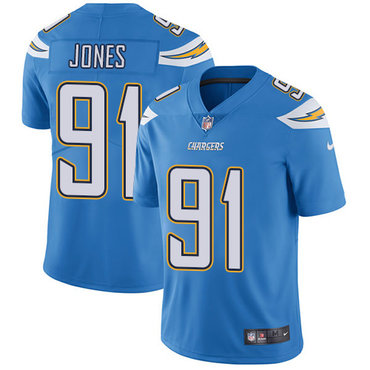 Nike Chargers #91 Justin Jones Electric Blue Alternate Men's Stitched NFL Vapor Untouchable Limited Jersey Nike Chargers #91 Justin Jones Electric Blue Alternate Men's Stitched NFL Vapor Untouchable Limited Jersey
