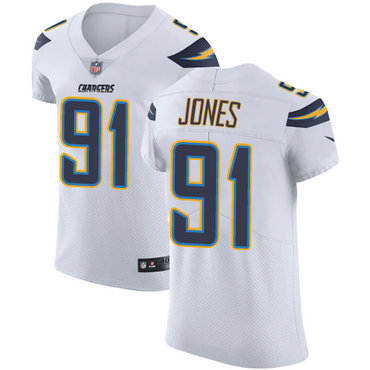 Nike Chargers #91 Justin Jones White Men's Stitched NFL Vapor Untouchable Elite Jersey Nike Chargers #91 Justin Jones White Men's Stitched NFL Vapor Untouchable Elite Jersey