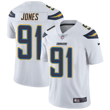 Nike Chargers #91 Justin Jones White Men's Stitched NFL Vapor Untouchable Limited Jersey Nike Chargers #91 Justin Jones White Men's Stitched NFL Vapor Untouchable Limited Jersey