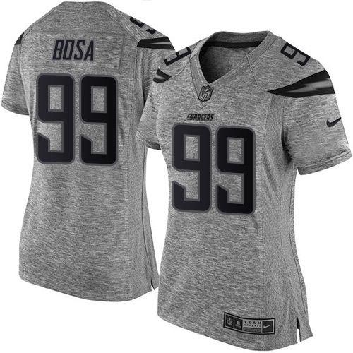 Nike Chargers #99 Joey Bosa Gray Women's Stitched NFL Limited Gridiron Gray Jersey