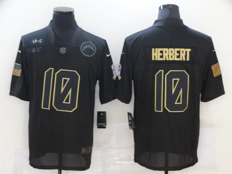 Nike Chargers 10 Justin Herbert Black 2020 Salute To Service Limited Jersey Nike Chargers 10 Justin Herbert Black 2020 Salute To Service Limited Jersey