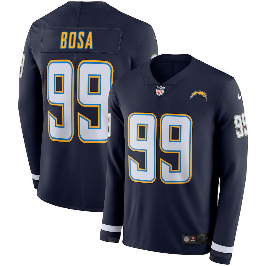 Nike Chargers 99 Joey Bosa Navy Therma Long Sleeve Jersey