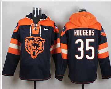 Nike Chicago Bears #35 Jacquizz Rodgers Navy Blue Player Pullover NFL Hoodie