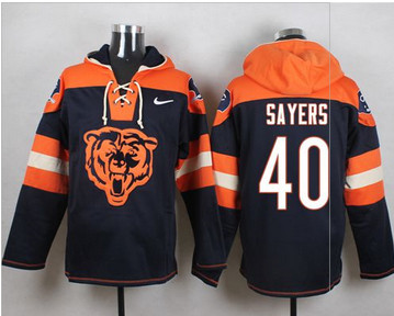 Nike Chicago Bears #40 Gale Sayers Navy Blue Player Pullover NFL Hoodie Nike Chicago Bears #40 Gale Sayers Navy Blue Player Pullover NFL Hoodie