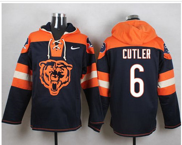 Nike Chicago Bears #6 Jay Cutler Navy Blue Player Pullover NFL Hoodie Nike Chicago Bears #6 Jay Cutler Navy Blue Player Pullover NFL Hoodie