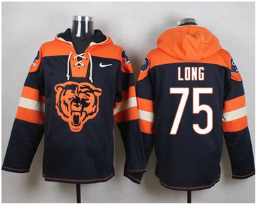 Nike Chicago Bears #75 Kyle Long Navy Blue Player Pullover NFL Hoodie Nike Chicago Bears #75 Kyle Long Navy Blue Player Pullover NFL Hoodie