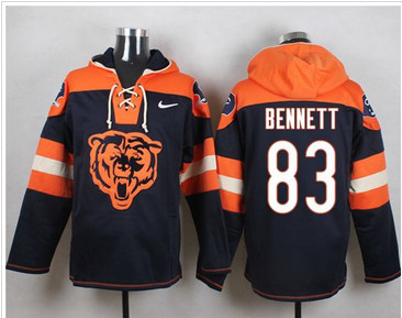 Nike Chicago Bears #83 Martellus Bennett Navy Blue Player Pullover NFL Hoodie Nike Chicago Bears #83 Martellus Bennett Navy Blue Player Pullover NFL Hoodie