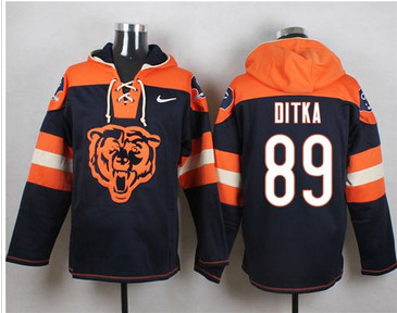 Nike Chicago Bears #89 Mike Ditka Navy Blue Player Pullover NFL Hoodie Nike Chicago Bears #89 Mike Ditka Navy Blue Player Pullover NFL Hoodie