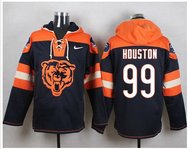 Nike Chicago Bears #99 Lamarr Houston Navy Blue Player Pullover NFL Hoodie