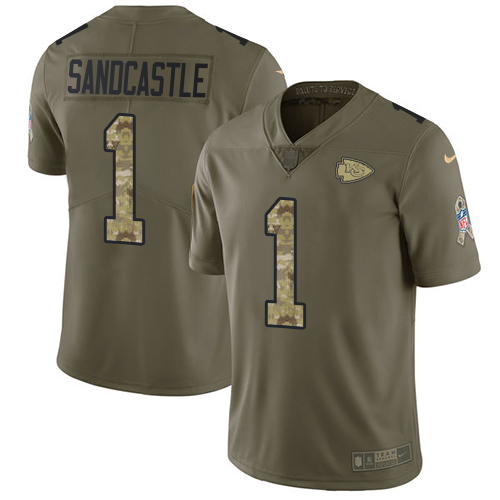 Nike Chiefs #1 Leon Sandcastle Olive Camo Men's Stitched NFL Limited 2017 Salute To Service Jersey