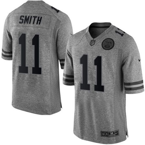 Nike Chiefs #11 Alex Smith Gray Men's Stitched NFL Limited Gridiron Gray Jersey Nike Chiefs #11 Alex Smith Gray Men's Stitched NFL Limited Gridiron Gray Jersey