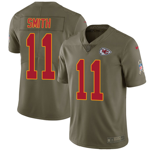 Nike Chiefs #11 Alex Smith Olive Youth Stitched NFL Limited 2017 Salute to Service Jersey Nike Chiefs #11 Alex Smith Olive Youth Stitched NFL Limited 2017 Salute to Service Jersey