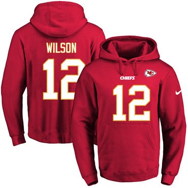 Nike Chiefs #12 Albert Wilson Red Name & Number Pullover NFL Hoodie Nike Chiefs #12 Albert Wilson Red Name & Number Pullover NFL Hoodie