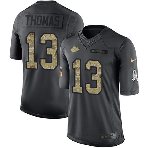 Nike Chiefs #13 De'Anthony Thomas Black Men's Stitched NFL Limited 2016 Salute to Service Jersey Nike Chiefs #13 De'Anthony Thomas Black Men's Stitched NFL Limited 2016 Salute to Service Jersey