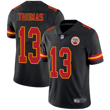 Nike Chiefs #13 De'Anthony Thomas Black Men's Stitched NFL Limited Rush Jersey Nike Chiefs #13 De'Anthony Thomas Black Men's Stitched NFL Limited Rush Jersey