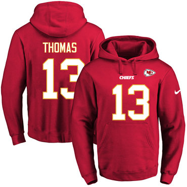 Nike Chiefs #13 De'Anthony Thomas Red Name & Number Pullover NFL Hoodie Nike Chiefs #13 De'Anthony Thomas Red Name & Number Pullover NFL Hoodie