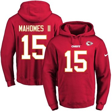 Nike Chiefs #15 Patrick Mahomes II Red Name & Number Pullover NFL Hoodie Nike Chiefs #15 Patrick Mahomes II Red Name & Number Pullover NFL Hoodie