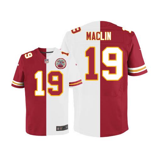 Nike Chiefs #19 Jeremy Maclin Red White Men's Stitched NFL Elite Split Jersey