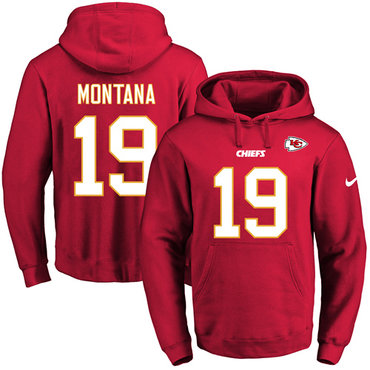 Nike Chiefs #19 Joe Montana Red Name & Number Pullover NFL Hoodie Nike Chiefs #19 Joe Montana Red Name & Number Pullover NFL Hoodie