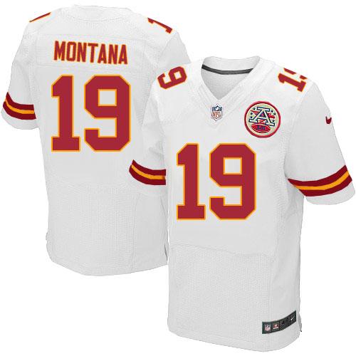 Nike Chiefs #19 Joe Montana White Color Men's Stitched NFL Elite Jersey