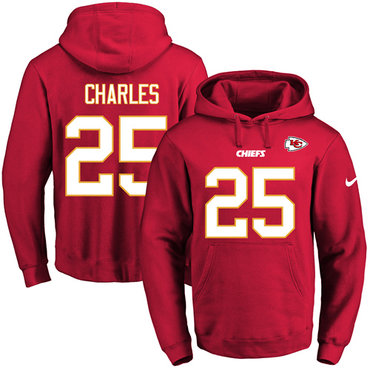 Nike Chiefs #25 Jamaal Charles Red Name & Number Pullover NFL Hoodie Nike Chiefs #25 Jamaal Charles Red Name & Number Pullover NFL Hoodie
